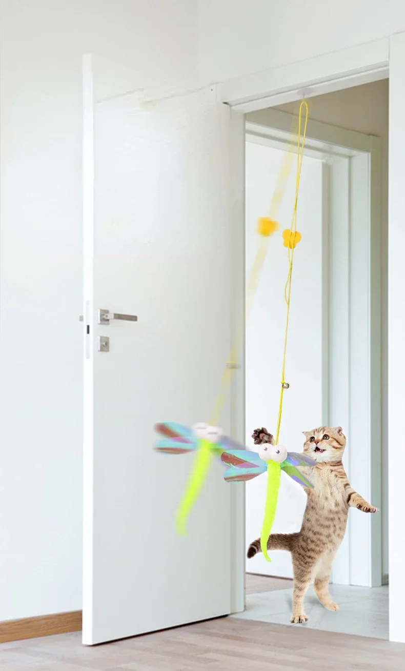 Juguete interactivo para gatos, juguete de simulación colgante para gatos, divertido juguete interactivo autohéroe para gatitos, varita de juguete, suministros para gatos