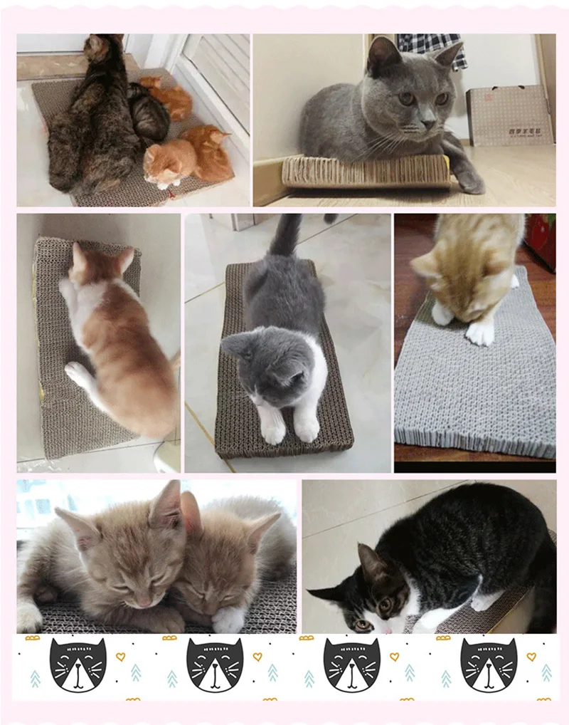 Juguetes para gatos, raspador para gatos, garra afiladora, tablero corrugado de cartón, tablero para rascar gatos resistente a los arañazos, juguete para gatos, sofá, cojín, cama