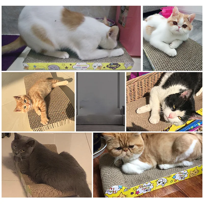 Juguetes para gatos, raspador para gatos, garra afiladora, tablero corrugado de cartón, tablero para rascar gatos resistente a los arañazos, juguete para gatos, sofá, cojín, cama