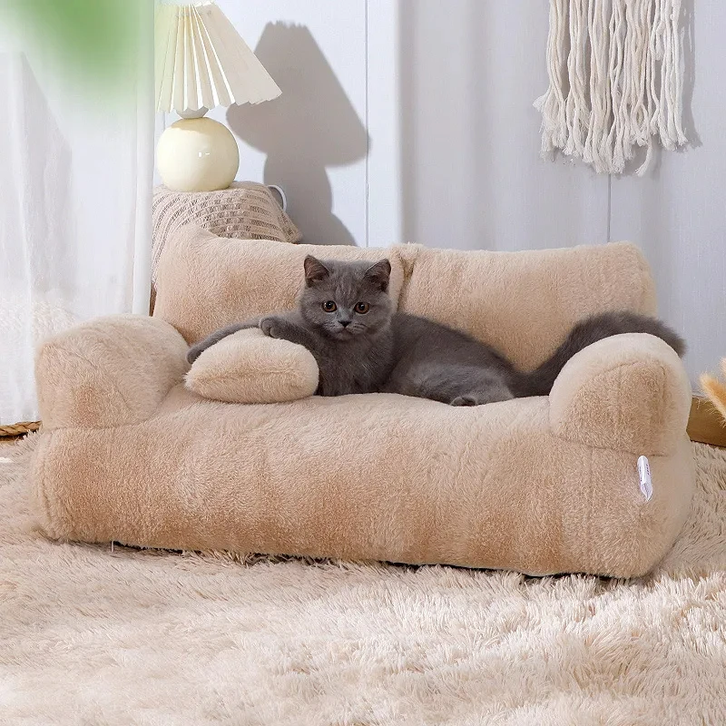 Sofá cama de lujo para gatos, nido cálido para gatos, cama para mascotas para perros pequeños y medianos, cómoda cama de peluche para cachorros, suministros para mascotas