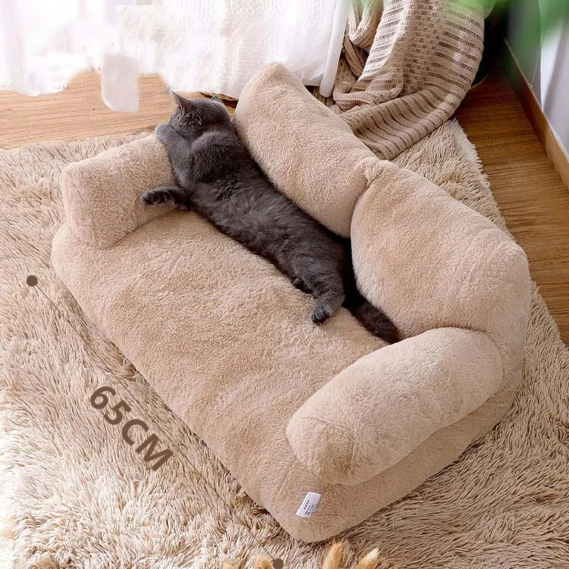 Sofá cama de lujo para gatos, nido cálido para gatos, cama para mascotas para perros pequeños y medianos, cómoda cama de peluche para cachorros, suministros para mascotas