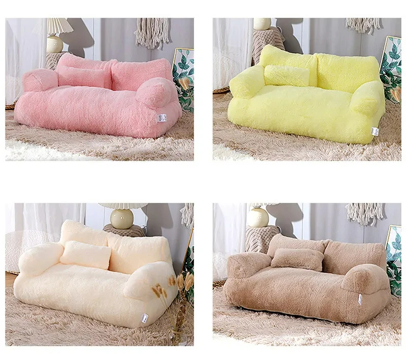 Sofá cama de lujo para gatos, nido cálido para gatos, cama para mascotas para perros pequeños y medianos, cómoda cama de peluche para cachorros, suministros para mascotas