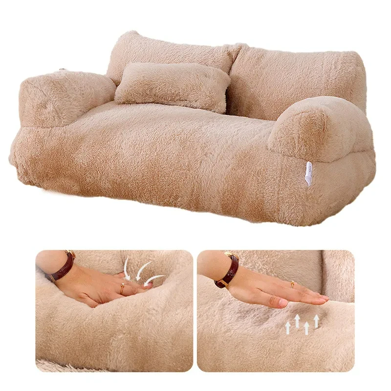 Sofá cama de lujo para gatos, nido cálido para gatos, cama para mascotas para perros pequeños y medianos, cómoda cama de peluche para cachorros, suministros para mascotas