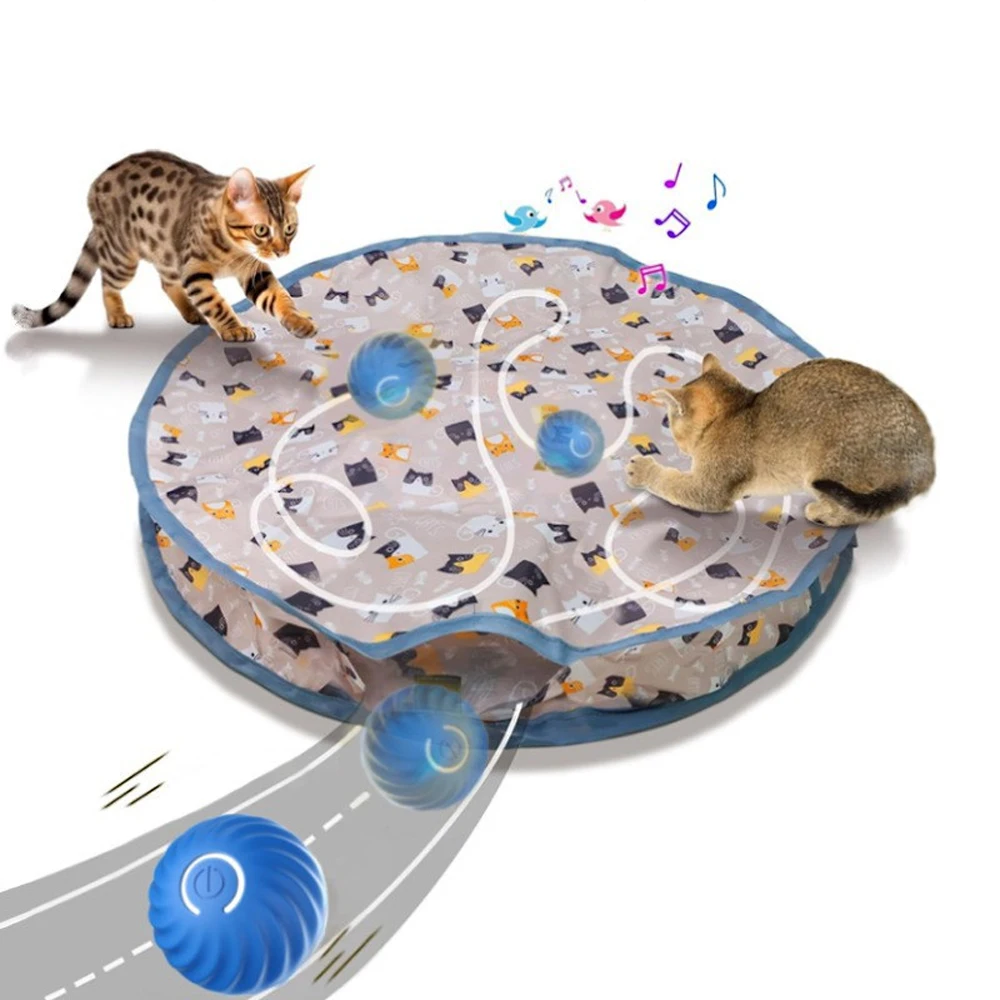 Juguetes interactivos inteligentes para gatos, pelota rodante rápida en bolsa, juguete para ocultar y buscar gatitos, juguete interactivo para gatos activado por movimiento para interiores