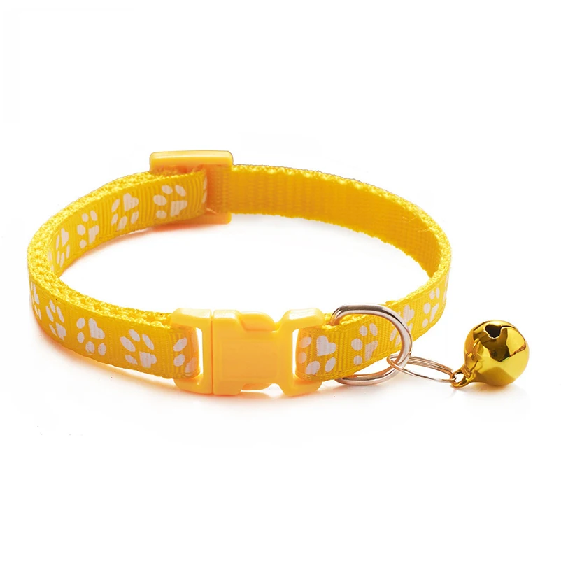 Collar de campana ajustable para gatos y gatitos, accesorios para mascotas, patrón colorido, a la moda