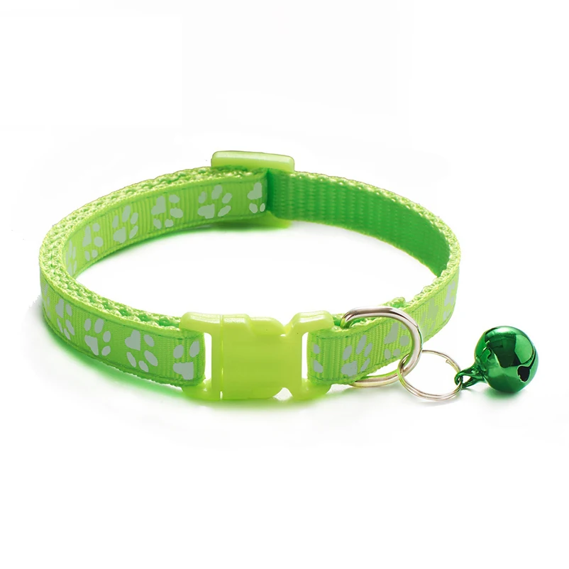 Collar de campana ajustable para gatos y gatitos, accesorios para mascotas, patrón colorido, a la moda