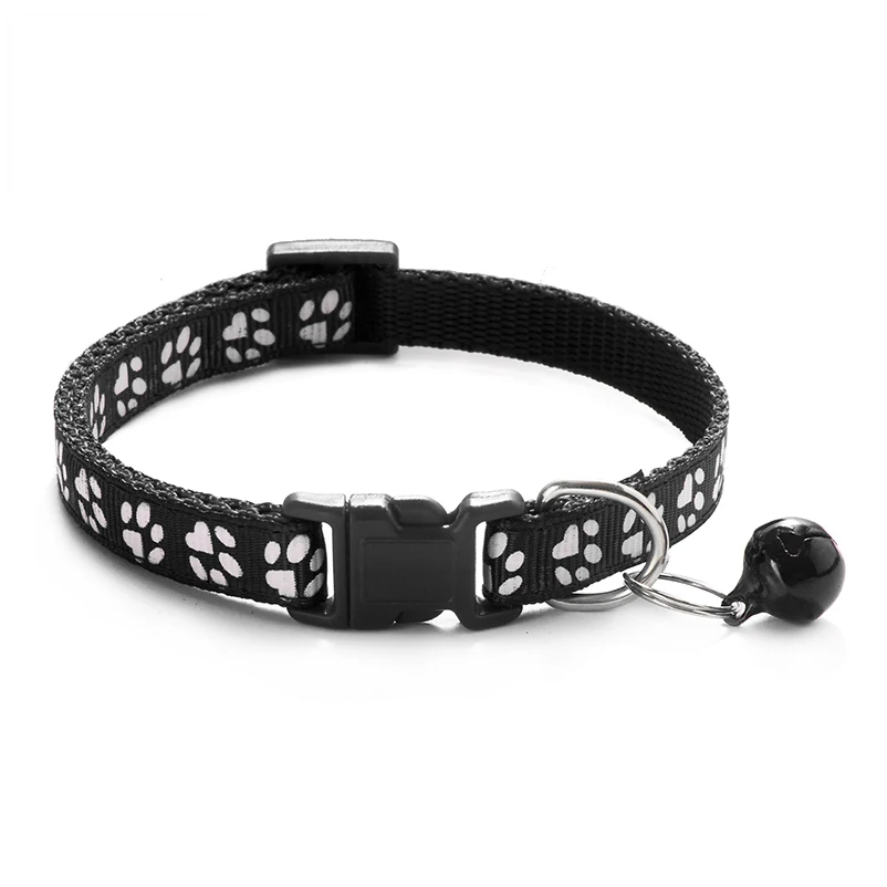 Collar de campana ajustable para gatos y gatitos, accesorios para mascotas, patrón colorido, a la moda