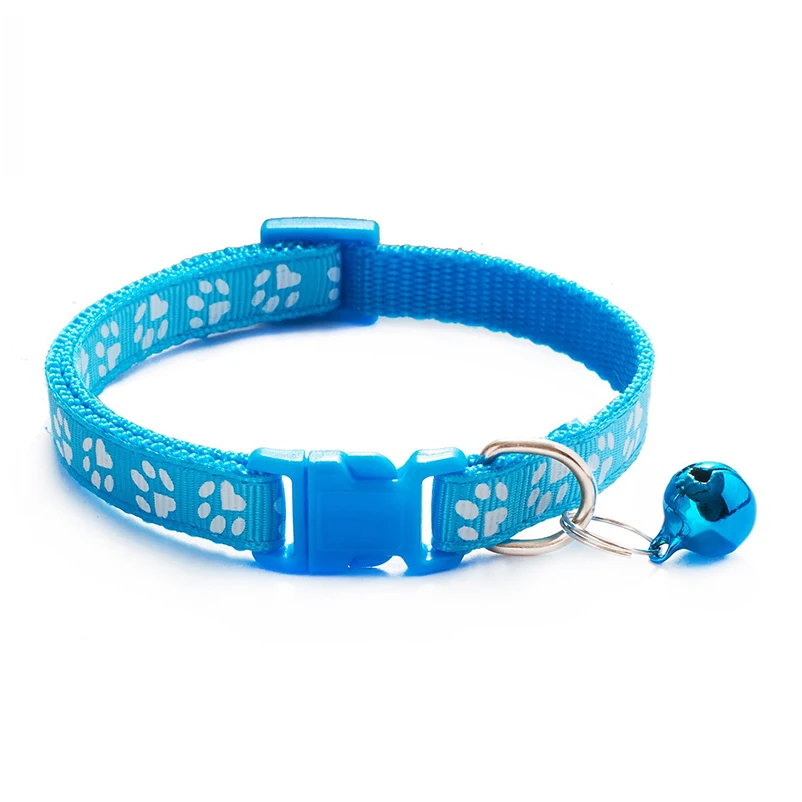 Collar de campana ajustable para gatos y gatitos, accesorios para mascotas, patrón colorido, a la moda