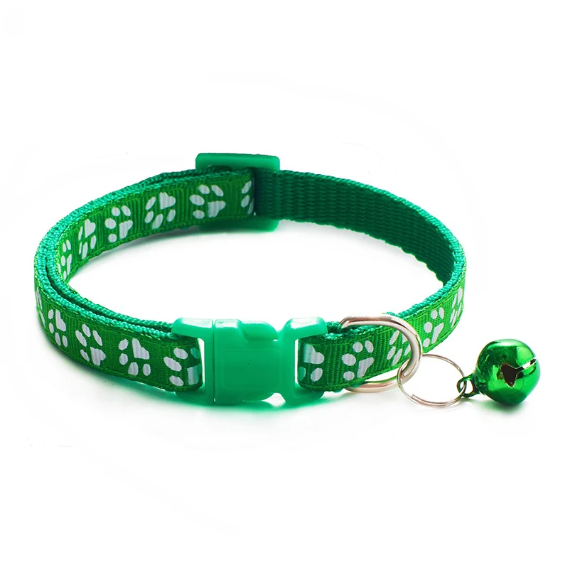 Collar de campana ajustable para gatos y gatitos, accesorios para mascotas, patrón colorido, a la moda
