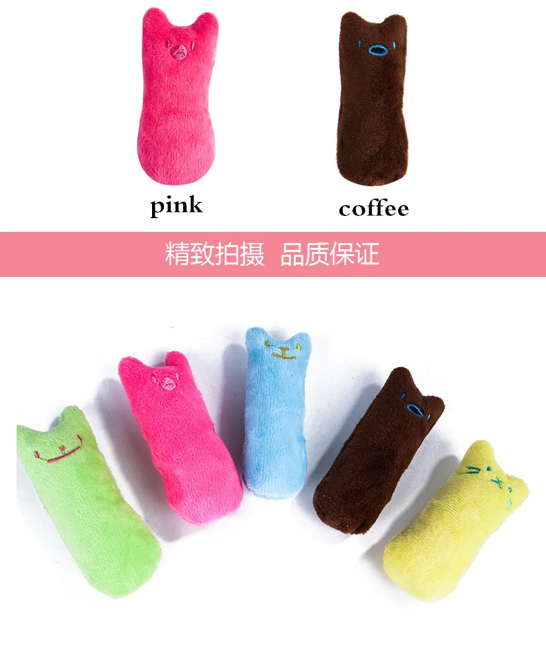Juguetes de hierba gatera para moler dientes, divertido juguete interactivo de peluche para gatos, gatito para mascotas, juguete Vocal para masticar, garras, mordedura del pulgar, menta para gatos