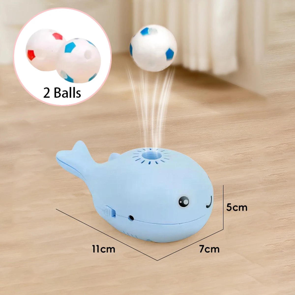Juguetes interactivos para gatos, pelota flotante de chorro eléctrico, juguete para gatos en forma de ballena, ventilador portátil USB de doble función, juguete para mascotas para Teaser