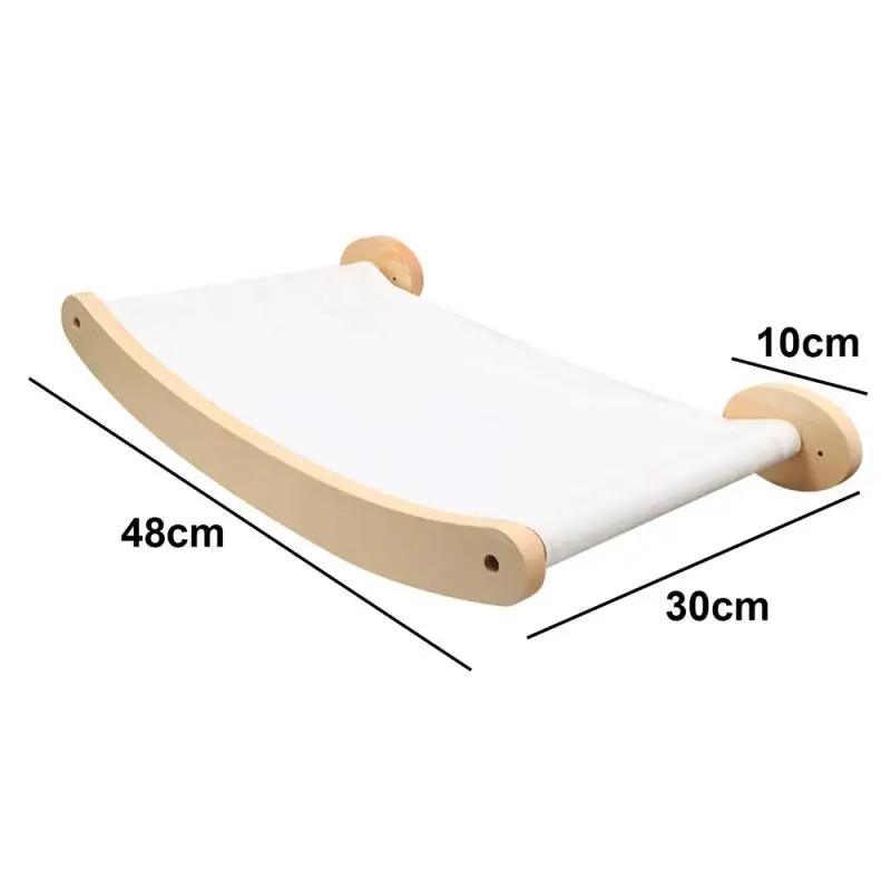 Estantes para gatos montados en la pared, poste rascador para plataforma de salto para gatos y hamaca para gatos, escalera de cuerda, muebles de madera para pared, 1 ud.