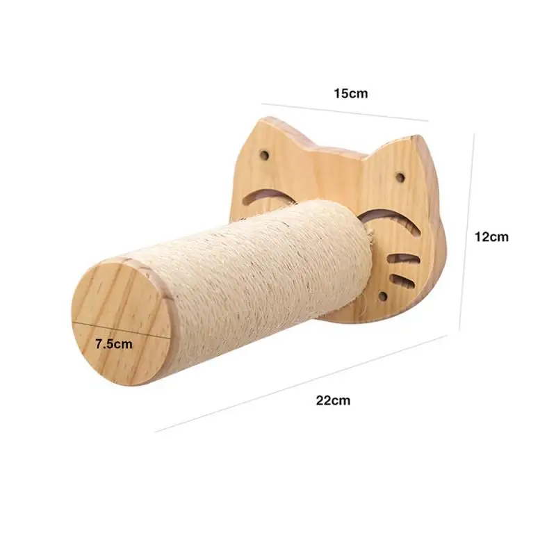 Estantes para gatos montados en la pared, poste rascador para plataforma de salto para gatos y hamaca para gatos, escalera de cuerda, muebles de madera para pared, 1 ud.