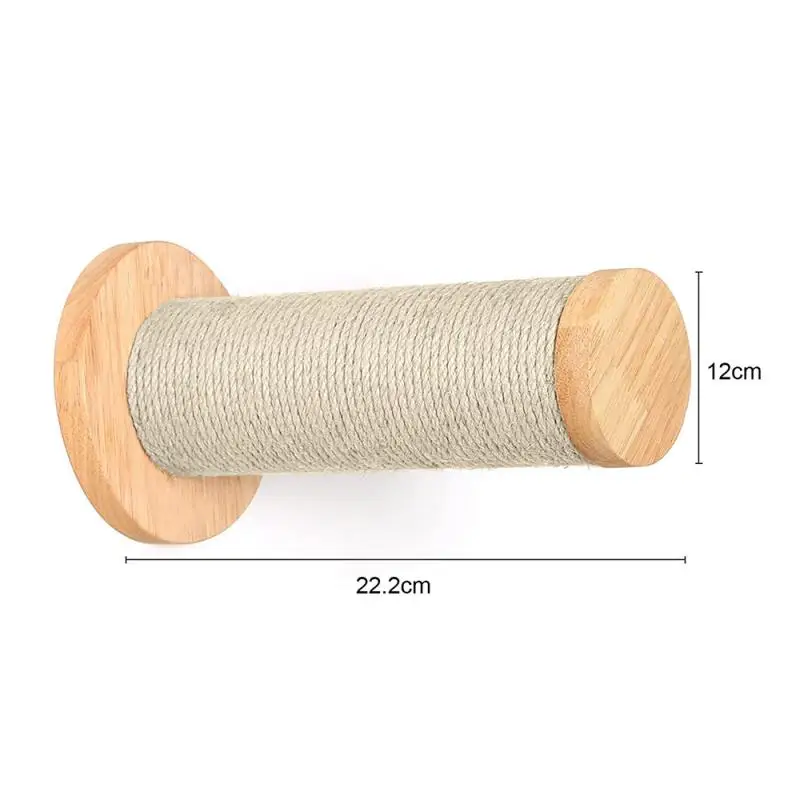 Estantes para gatos montados en la pared, poste rascador para plataforma de salto para gatos y hamaca para gatos, escalera de cuerda, muebles de madera para pared, 1 ud.