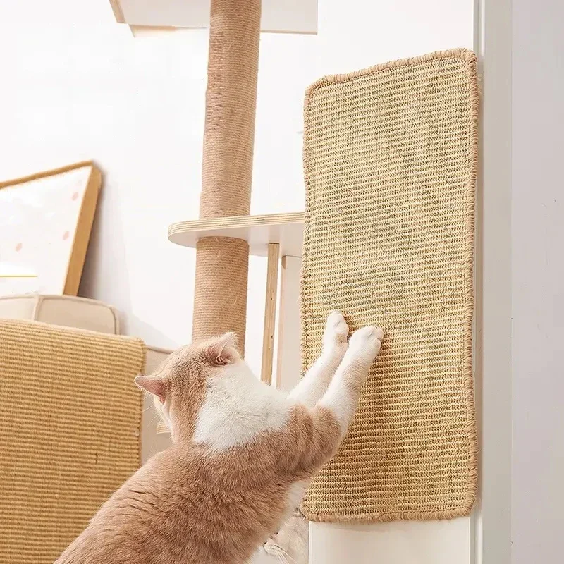 Estera rascadora de Sisal Natural para gatos, esteras para rascar gatos, alfombra Horizontal para rascar el suelo del gato, protege el sofá y las alfombras
